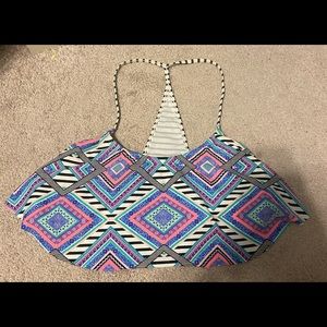 multi design ruffed bikini top